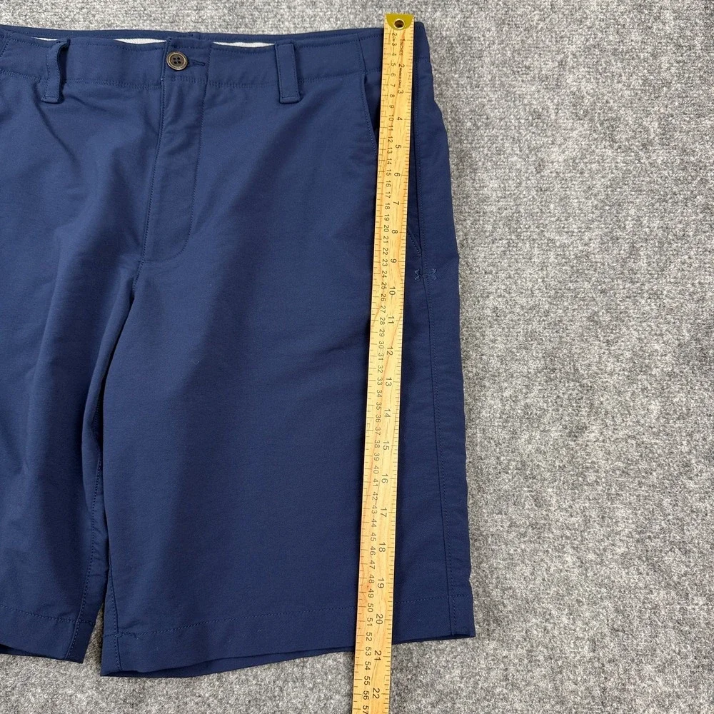 Under Armour HeatGear Golf Shorts Mens 36 Navy Blue Loose Performance Stretch